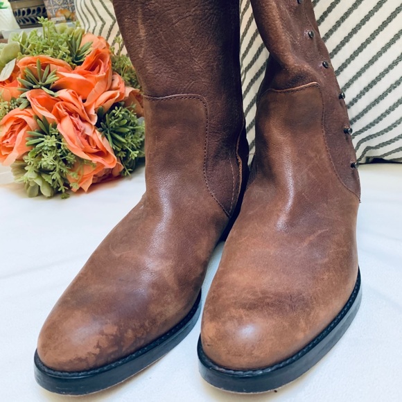 Cole Haan Brown Leather Riding Boots - Picture 5 of 16